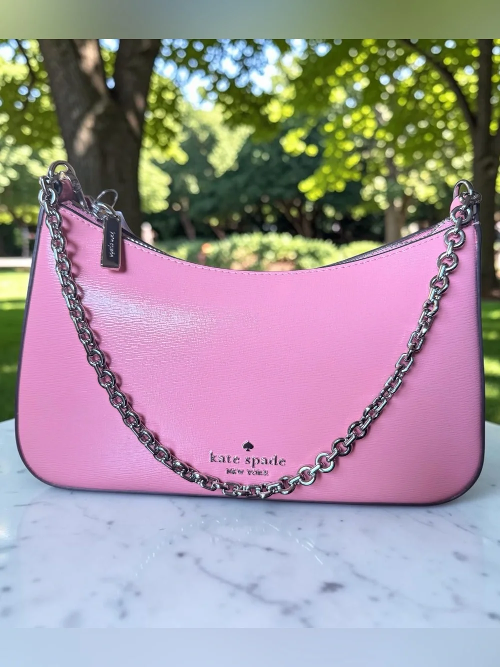 kate spade Margot Textured Leather Med Convertible Crossbody in Grapefruit Pink